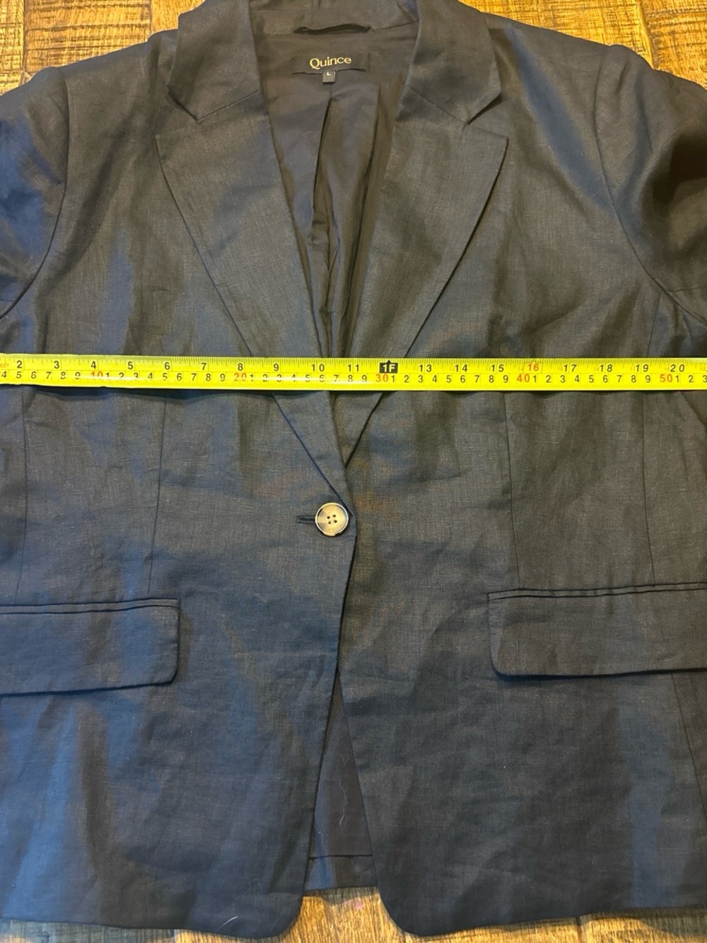 Quince black Single-Button European Linen-Blazer - Picture 3 of 7